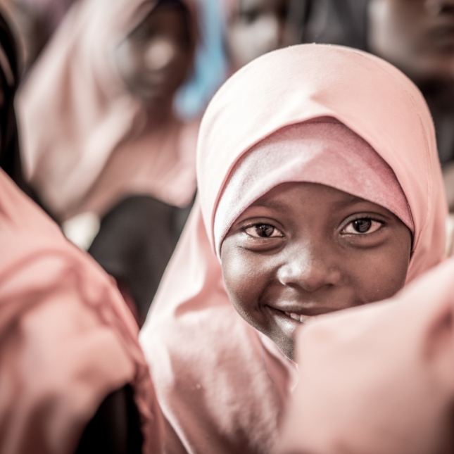 Girl in pink hijab