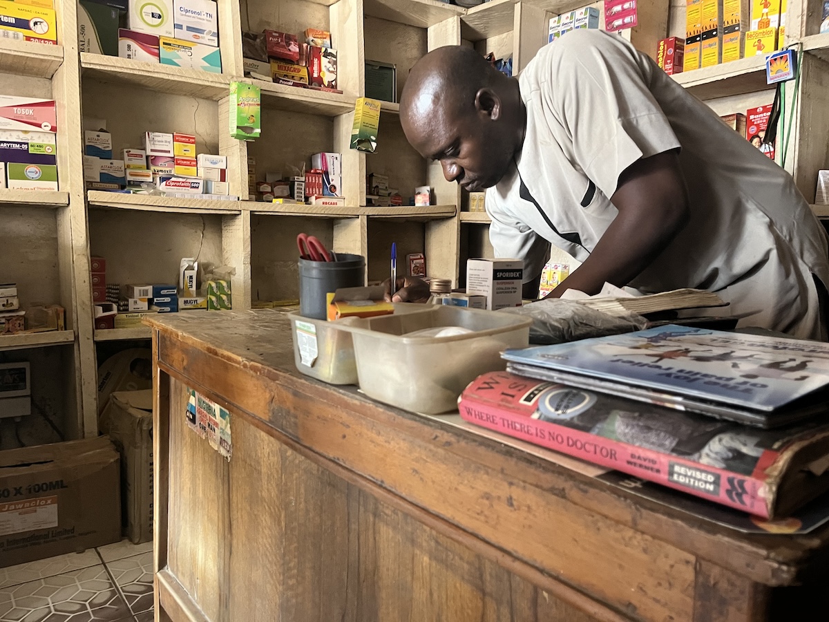 Inside an informal pharmacy shop in Nigeria